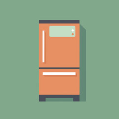refrigerator, freezer, fridge minimalistic flat vector art symbol / logo, calm pastel colours