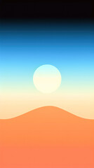 Obraz premium Sunset in the desert with sand dunes. Vector illustration