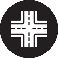 Crossroad glyph icon