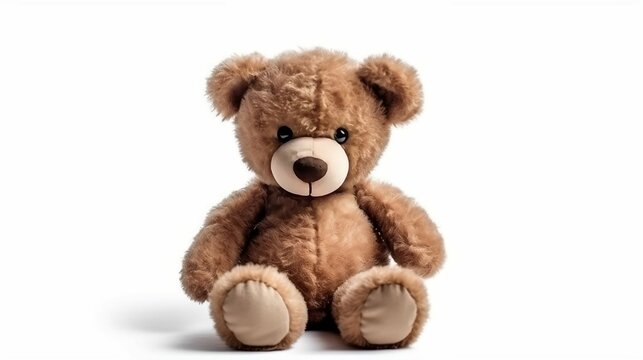Cute teddy bear isolated on white background generative ai variation 1