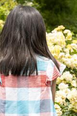 黄色いバラと少女