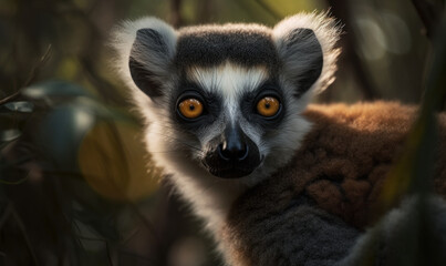 photo of lemur in its natural habitat. Generative AI