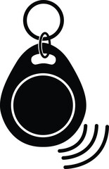 RFID key tag icon. Radio-frequency identification key tag sign. flat style.