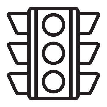 traffic light line icon