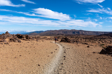 Fototapeta na wymiar El Teide National Park desert in Tenerife in winter