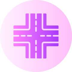 Crossroad gradient icon