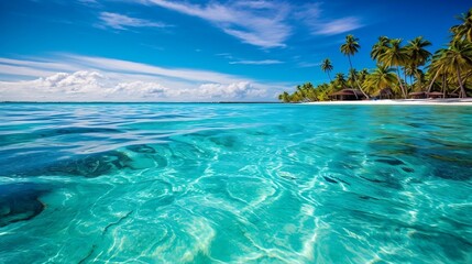Fototapeta premium Maldives Islands Tropical Ocean Beach generative ai variation 7