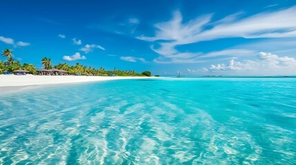 Maldives Islands Tropical Ocean Beach generative ai variation 5