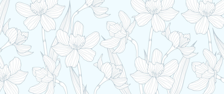 Pale blue floral background with white flowers. Background for covers, wallpapers, posters, cards and invitations
