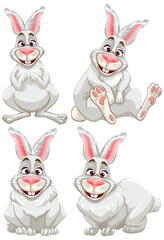 Cute rabbit cartoon character