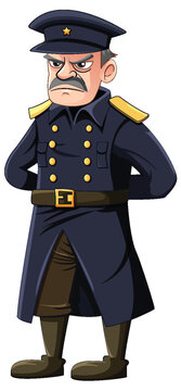 recommend clip art: Serious Military Officer with Grumpy Expression