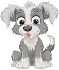 Cute dog cartoon character sitting