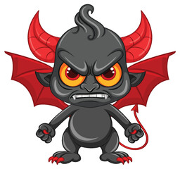 Angry devil cartoon character