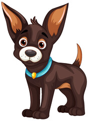 Cute dog cartoon character standing