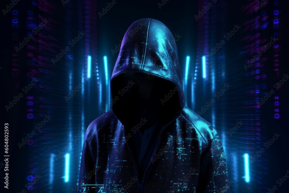 Poster hacker portrait. generate ai