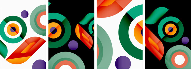 Vector illustrations of abstract geometric background designs for poster, wallpaper or landing page