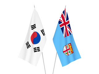 South Korea and Republic of Fiji flags