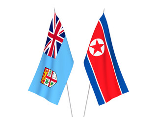 Republic of Fiji and North Korea flags