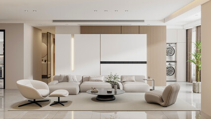 Fototapeta na wymiar 3d render modern luxury living room interior design inspiration