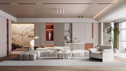 3d render modern luxury living room interior design inspiration