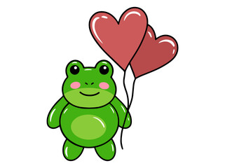 Frog Cartoon Cute for Valentines Day