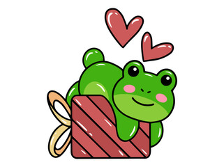 Cute cartoon Frog drawing illustration