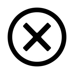 Obraz premium Cross, icon, cancel, no, button, sign, symbol, mark, x, red, wrong, error, delete, stop, close