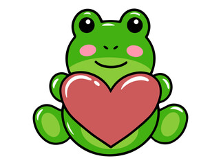 Frog Cartoon Cute for Valentines Day