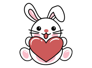 Cute cartoon Rabbit drawing illustration
