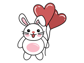 Obraz na płótnie Canvas Cute cartoon Rabbit drawing illustration 