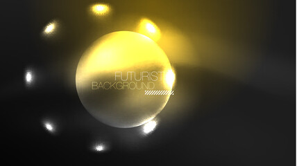 Circles with bright neon shiny light effects, abstract background wallpaper design