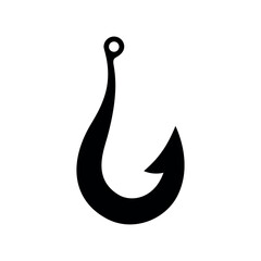 fishing hook icon, isolated on white