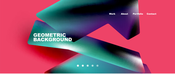 Landing page background template. Abstract geometric shapes composition. Vector illustration for wallpaper, banner, background