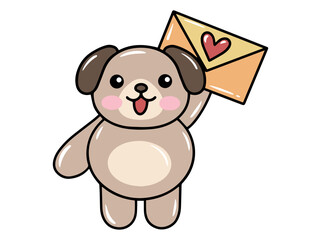 Cute cartoon Dog drawing illustration
