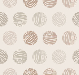 marbling polka dots seamless pattern tile in soft beige and ivory shades - 604807391