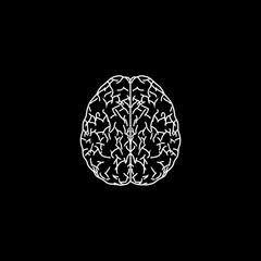  Brain icon  isolated on black background