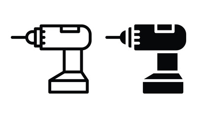 Drill icon with outline and glyph style.