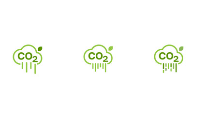 CO2 carbon emission.  CO2 clouds. Zero carbon emission
Sustainability vector illustration. 