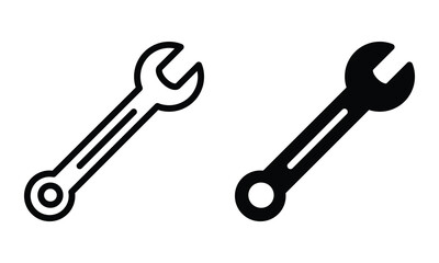 Wrench icon with outline and glyph style.