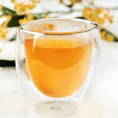 Healthy organic vegan immunity booster, herbal drink. Antioxidant anti-inflammatory ginger lemon tea