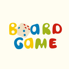 Board Game Vector inscription. Isolated Flat Illustration.