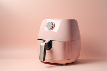 Pink air fryer kitchen tool. Generative AI illustration