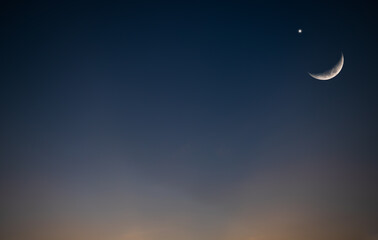 Ramadan Sky Night with Moon Eid Islam Kareem Ramazan Arabian Mubarak