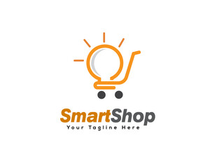 Naklejka premium line art smart shop icon symbol logo design template illustration inspiration