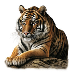 Obraz premium Cat Tiger looking isolated on white