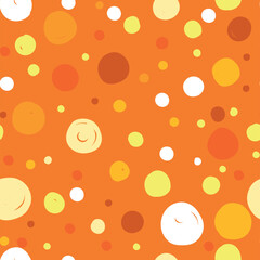 summer orange and white polka dot pattern background 
