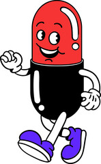 Medical Tools Retro Cartoon Illustration