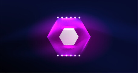 Abstract background neon hexagon vector illustration