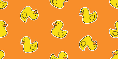 duck seamless pattern rubber duck shower bathroom toy bird chicken vector pet wrapping paper scarf isolated doodle cartoon animal tile wallpaper repeat background illustration design