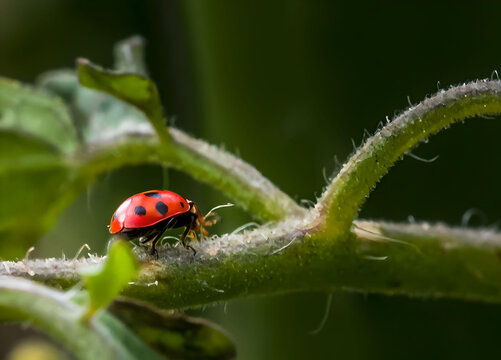 Close-up of a ladybug on a green plant